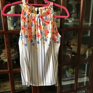 NWOT WHBM Floral Blouse